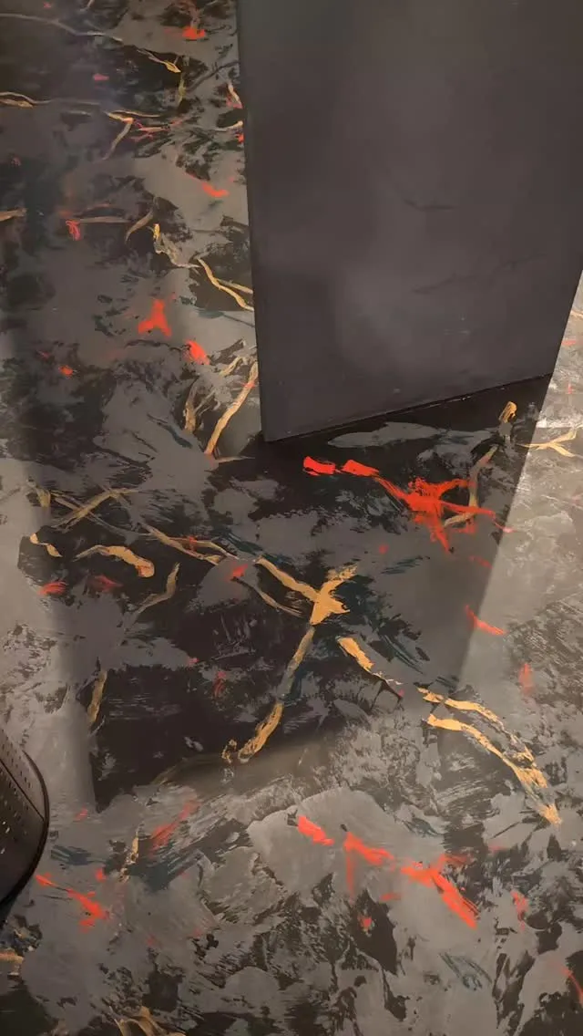 キッチン床とカウンターをダイヤモンドシステムでリニューアルし...